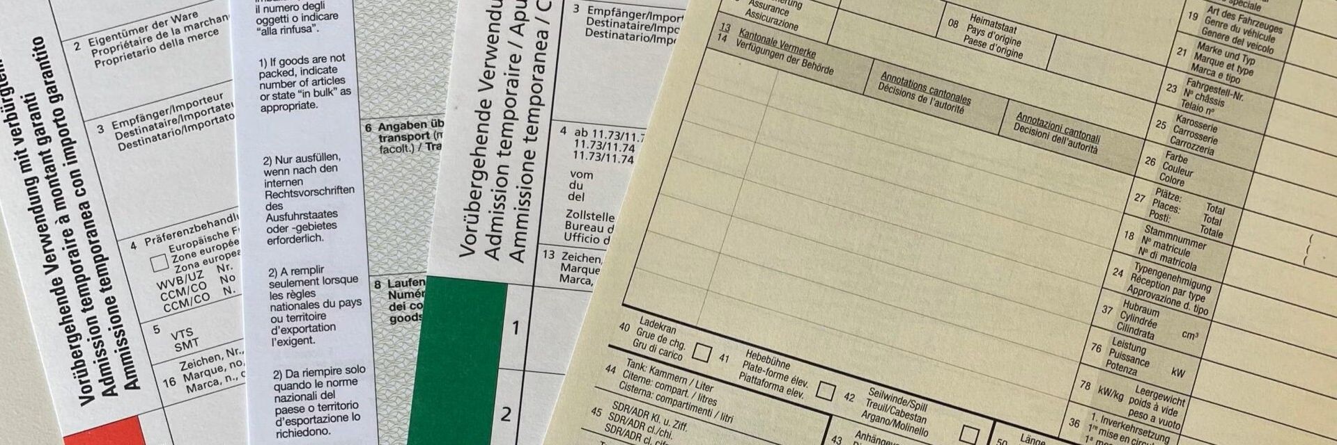 Zollpapiere für Schweiz Importe und Exporte
