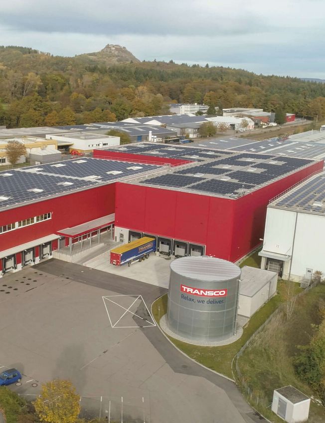Luftaufnahme des Transco Logistikzentrum Gottmadingen