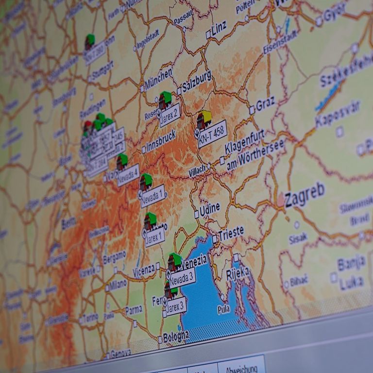 Dispositions Karte von Europa auf einem PC Bildschirm